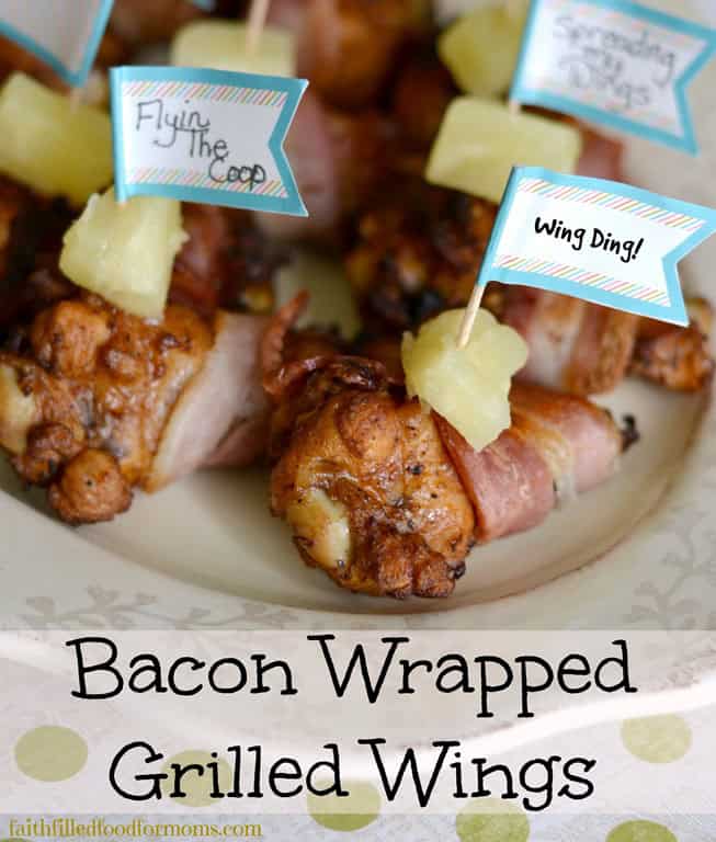 Bacon Wrapped Grilled Wings _ a super easy and fun party food!