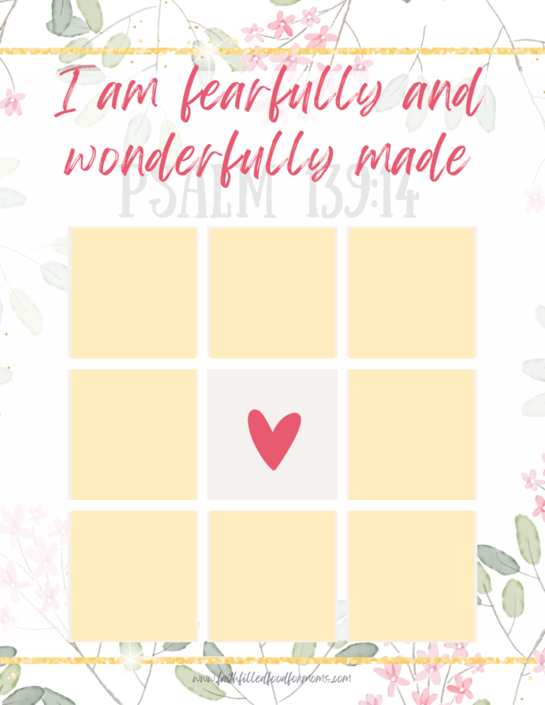 Bible Based Self Care Bingo