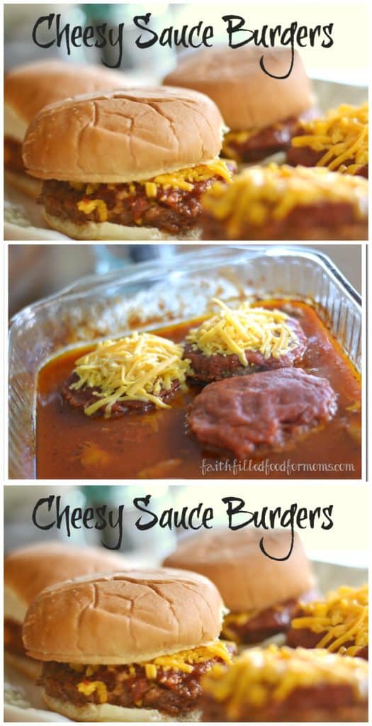 Cheesy Sauce Burgers made in the oven! Super easy dinner!