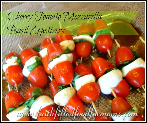 Cherry Tomato Mozzerella Basil Appetizer