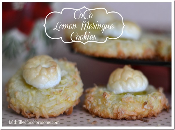 Coconut Lemon Thumbprint Meringue Cookie Recipe picture on cookies baked and with meringue on top