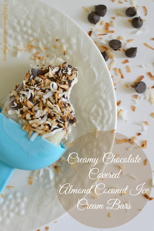 Chocolate Covered Almond Coconut Ice Cream Bars