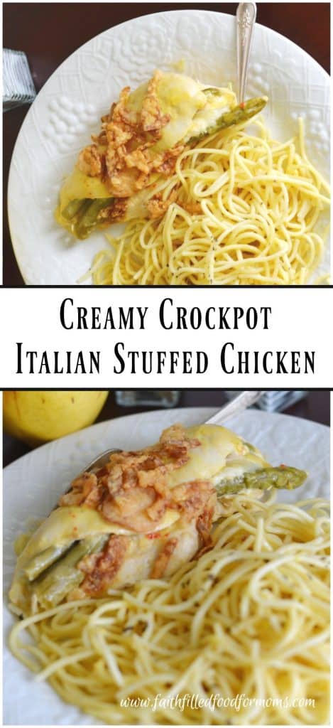Creamy Crockpot Italian Stuffed Chicken