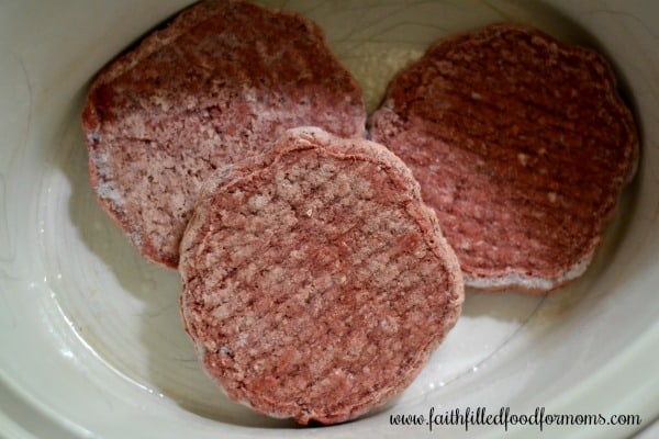 salisbury steak crock pot with frozen patties Crockpot Salisbury Steak with Frozen Hamburgers