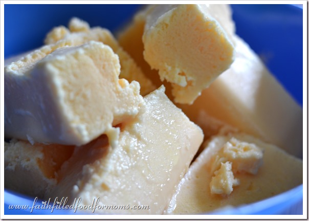 Cantaloupe melon ice cream Recipe Cantaloupe Ice Cream cut up into chunks