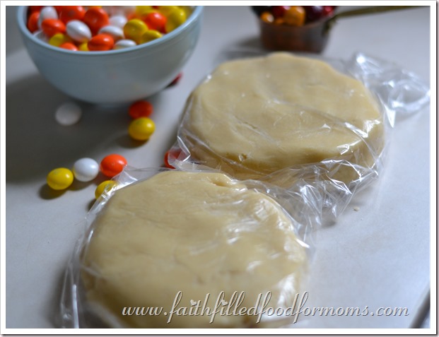 Fall baking recipes Sugar cookie dough wrapped in plastic