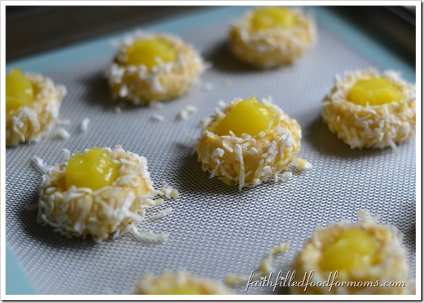 Coconut Lemon Thumbprint Meringue Cookie Recipe cookies with lemon filling