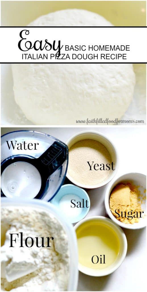 italian pizza crust recipe Ingredients for pizza dough ~ oil, sugar, flour, salt, yeast, water. And dough made.