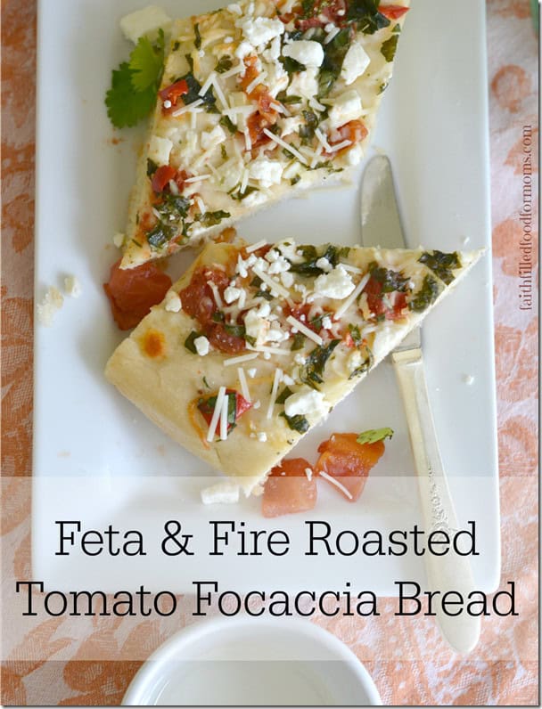 Feta and Fire Roasted Tomato Focaccia Bread #DinnerDone