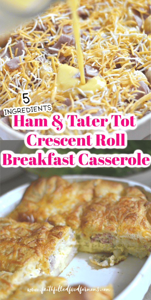 Crescent Rolls Recipes Breakfast Ham and Tater Tot Crescent Roll Breakfast Casserole