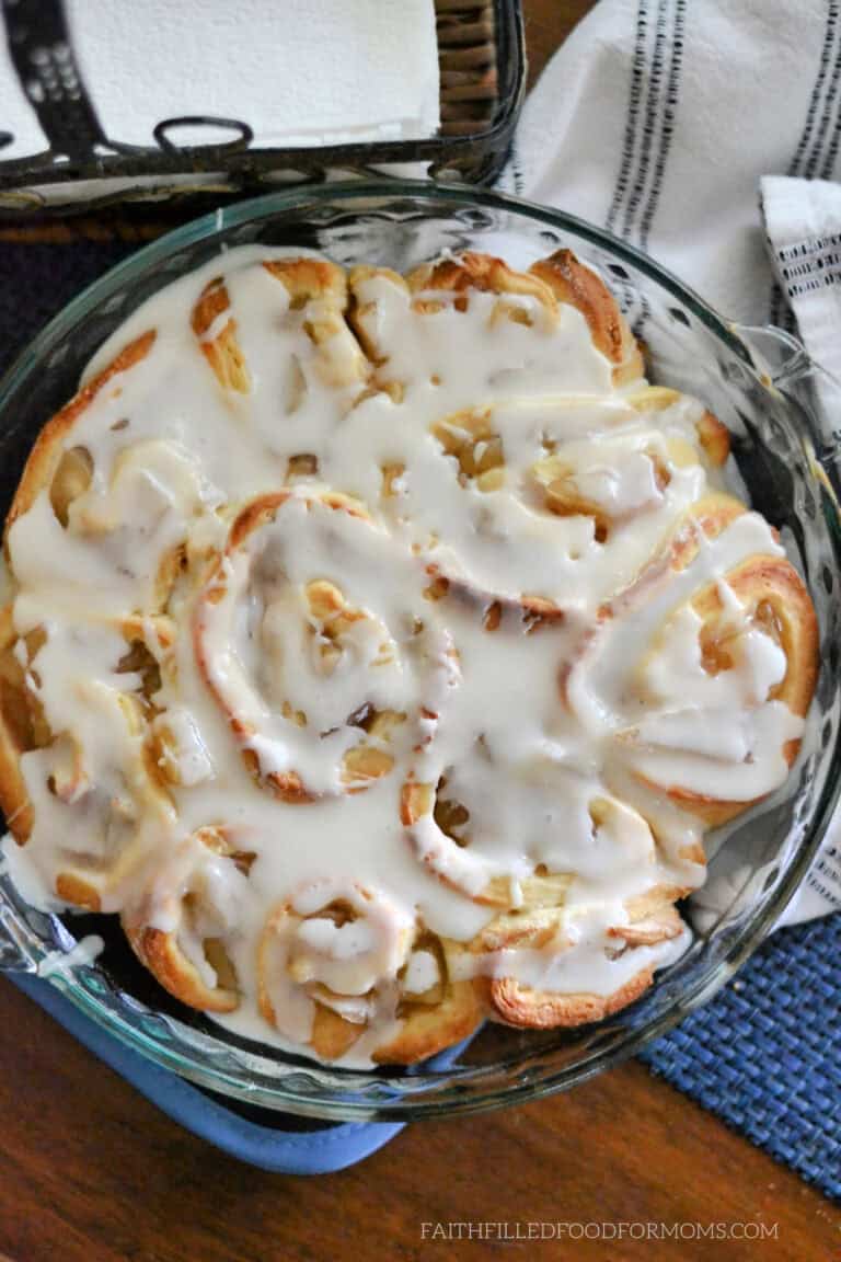 Apple Sweet Rolls in a pie plate