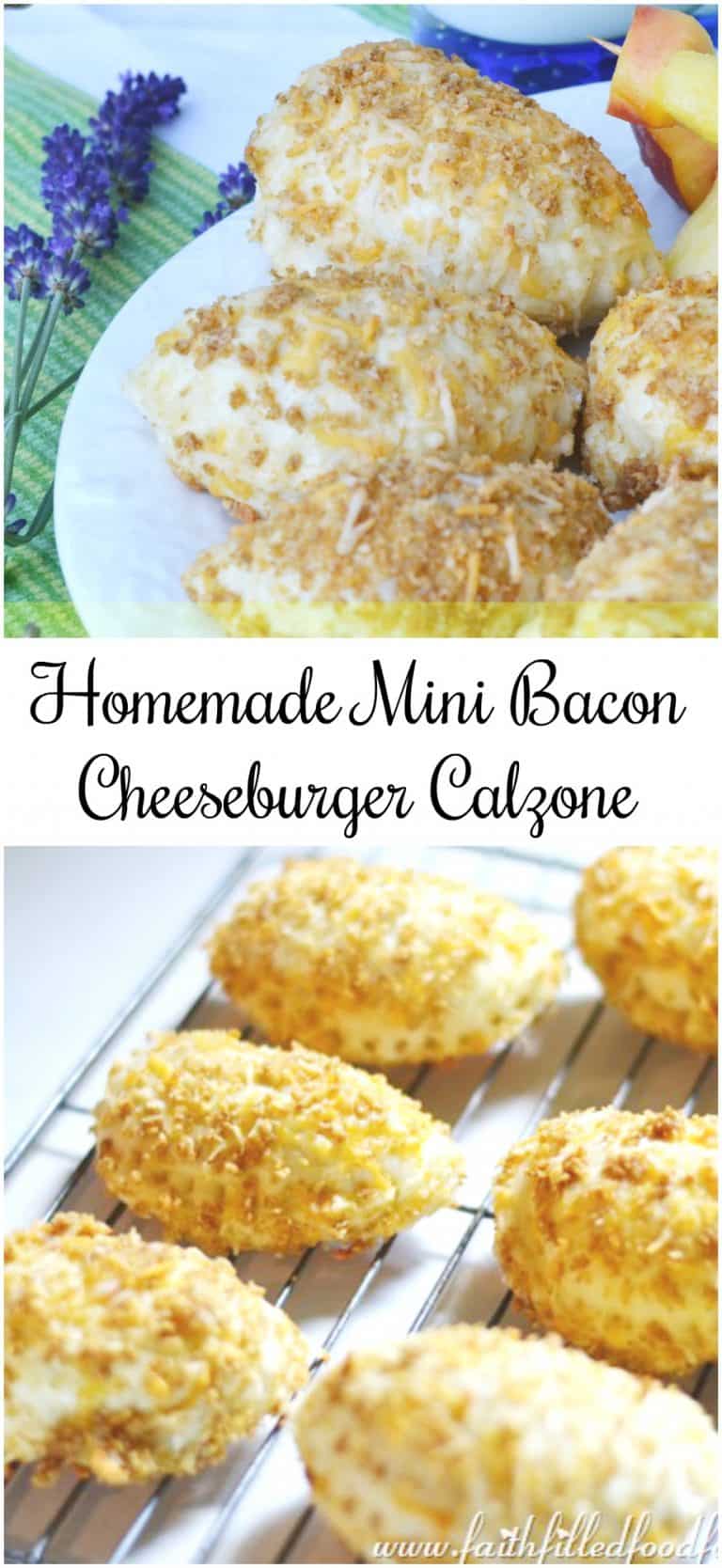 Homemade Mini Bacon Cheeseburger Calzone Recipe! Oh so delicious!