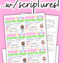 FUN M&M Easter Poem for Kids w/Bible Verses and coloring pages!