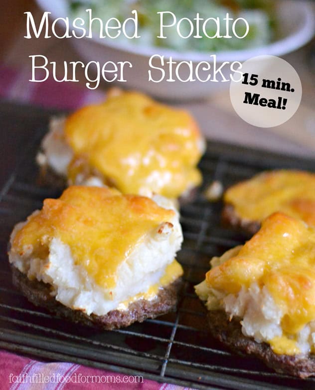 ideas for leftover mashed potatoes Mashed Potato Burger Stacks