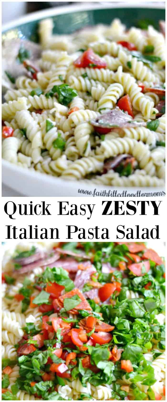 Zesty Italian Pasta Salad Recipe {15 min} • Faith Filled Food for Moms