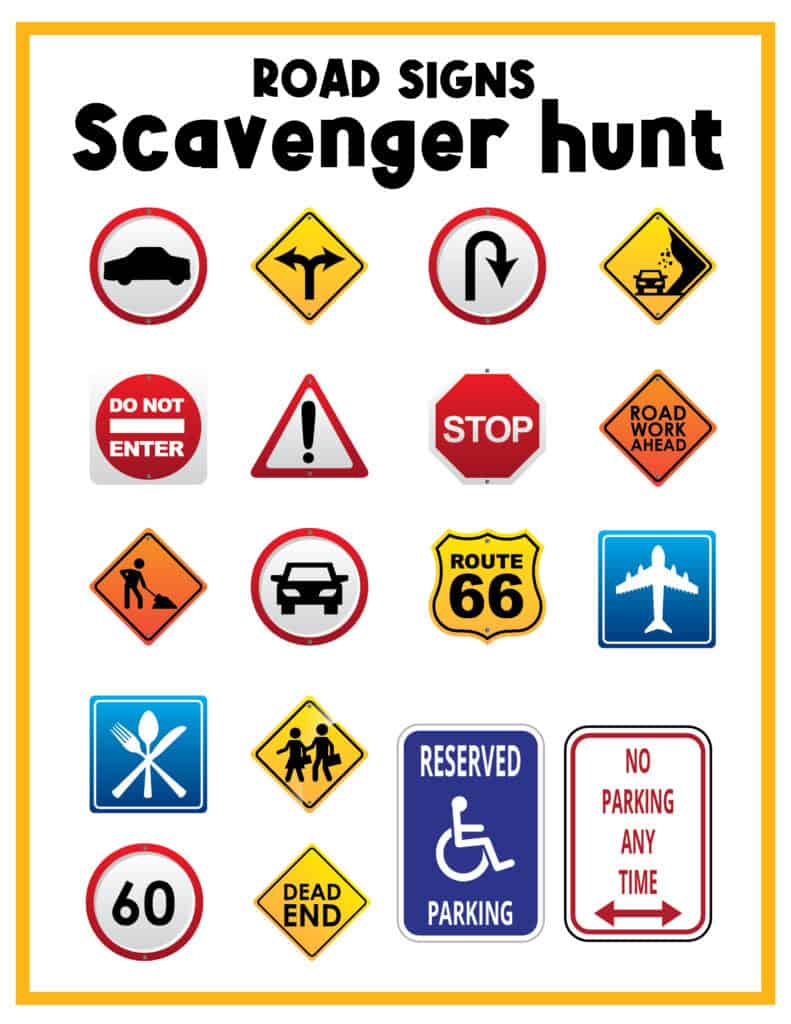 fun scavenger hunt for road trips