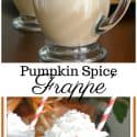 Super easy Pumpkin Spice Frappe'. Beautiful and tasty enough to serve to friends and family. Coffee!
