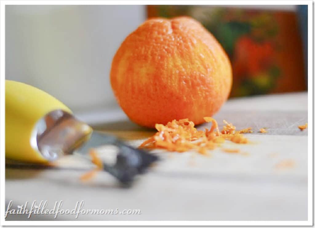 cherry rolls Orange that has been zested