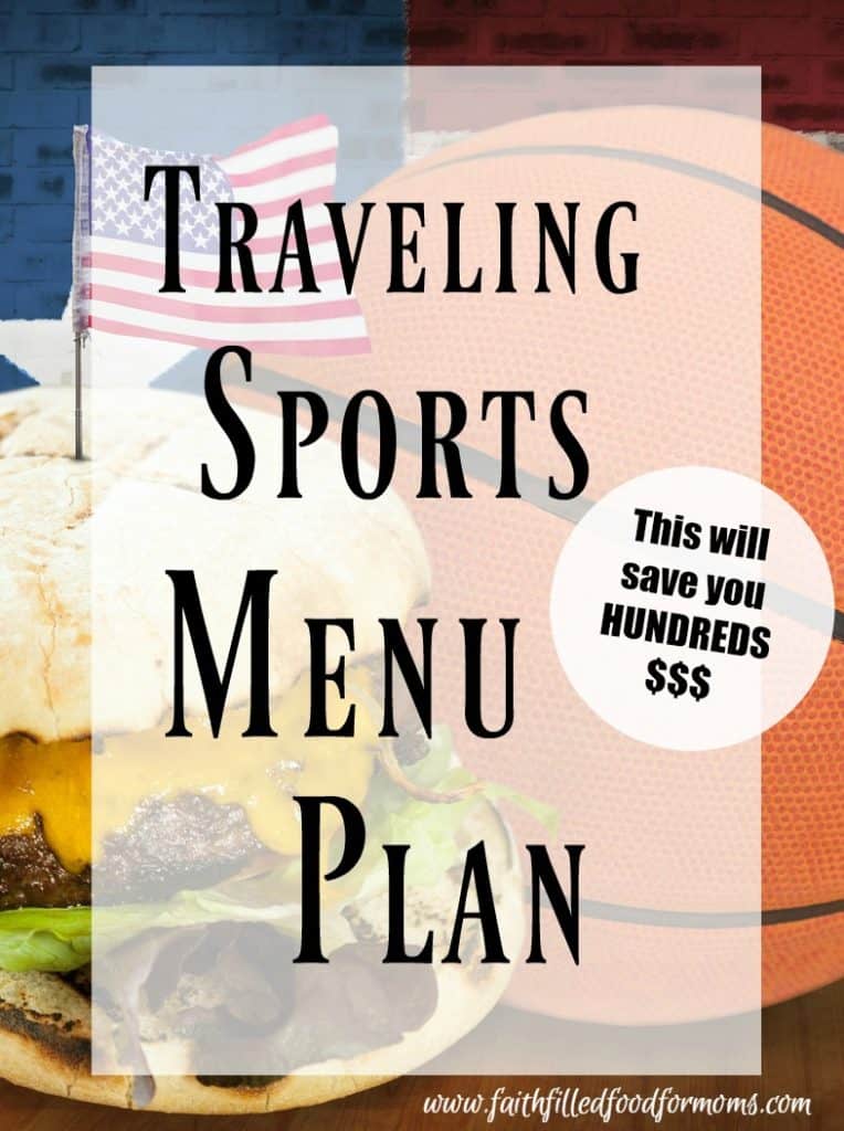 Traveling Sports Menu Plan with printable planner