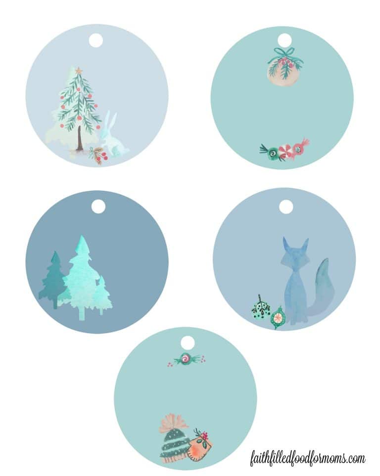 Watercolor Christmas Gift Tags