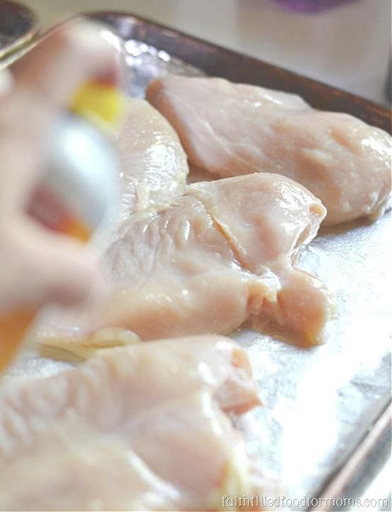 chicken freezer meals cooking spray on raw chicken
