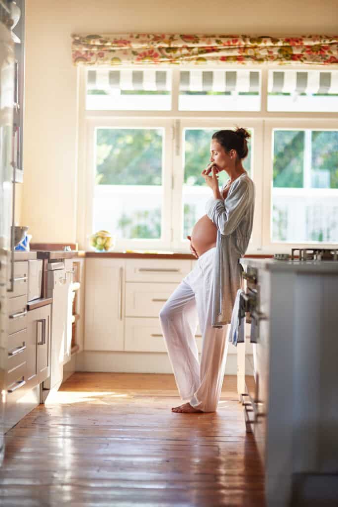 Self Care Ideas for Moms Pregnant Mom eating for Self Care